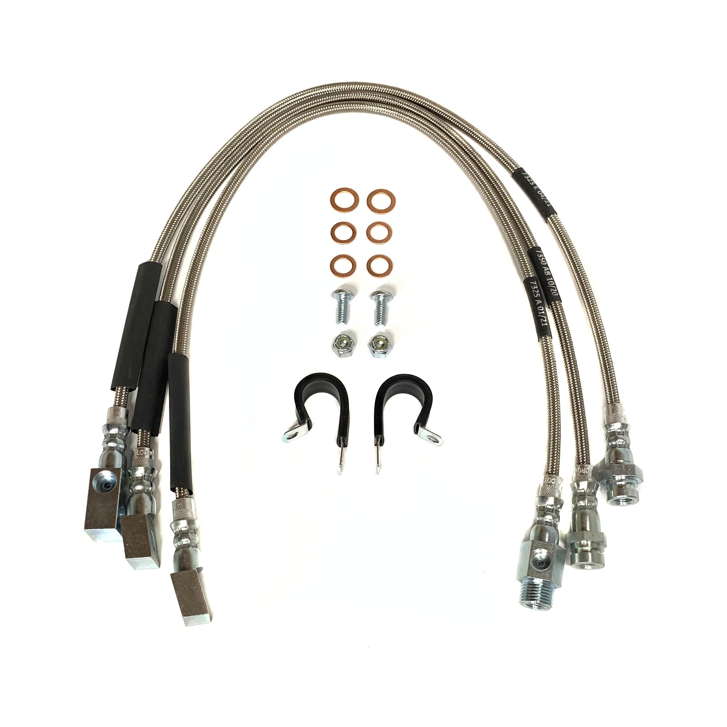 FAPO Extended Stainless Steel Brake Line Kit For Ford F-150 & Bronco 1980-1996 (4-6" Lift)