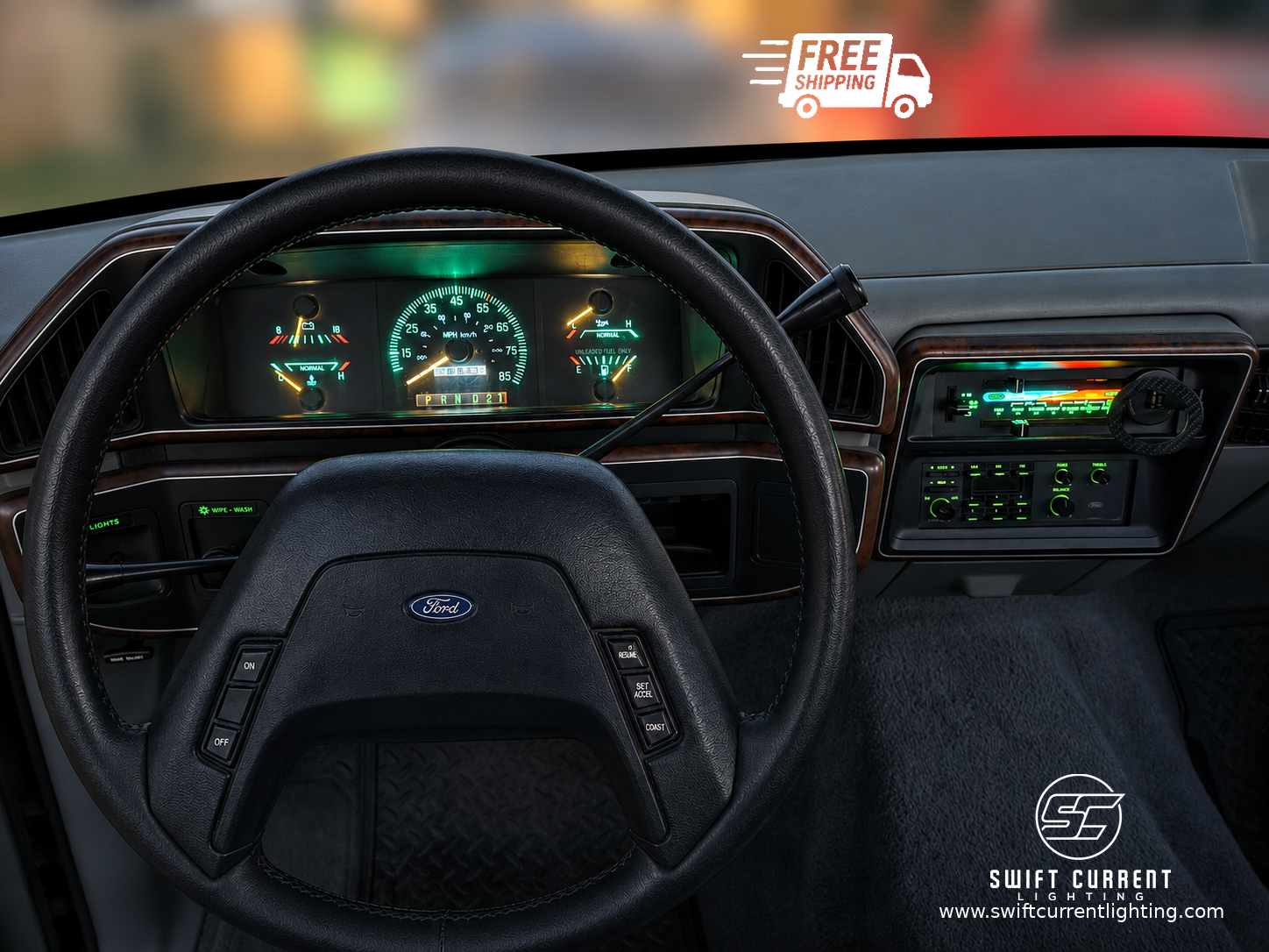 '87 - '91 Bricknose Ford Bronco + F-Series LED Bulb Retrofit Kit (Gauges + Climate ONLY)