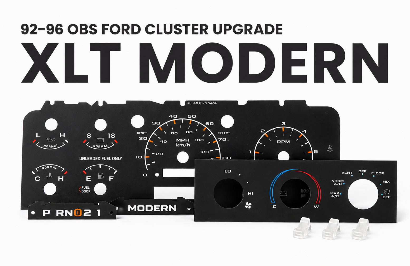 92-96 Cluster Faceplate Kit - Gas - F-Series