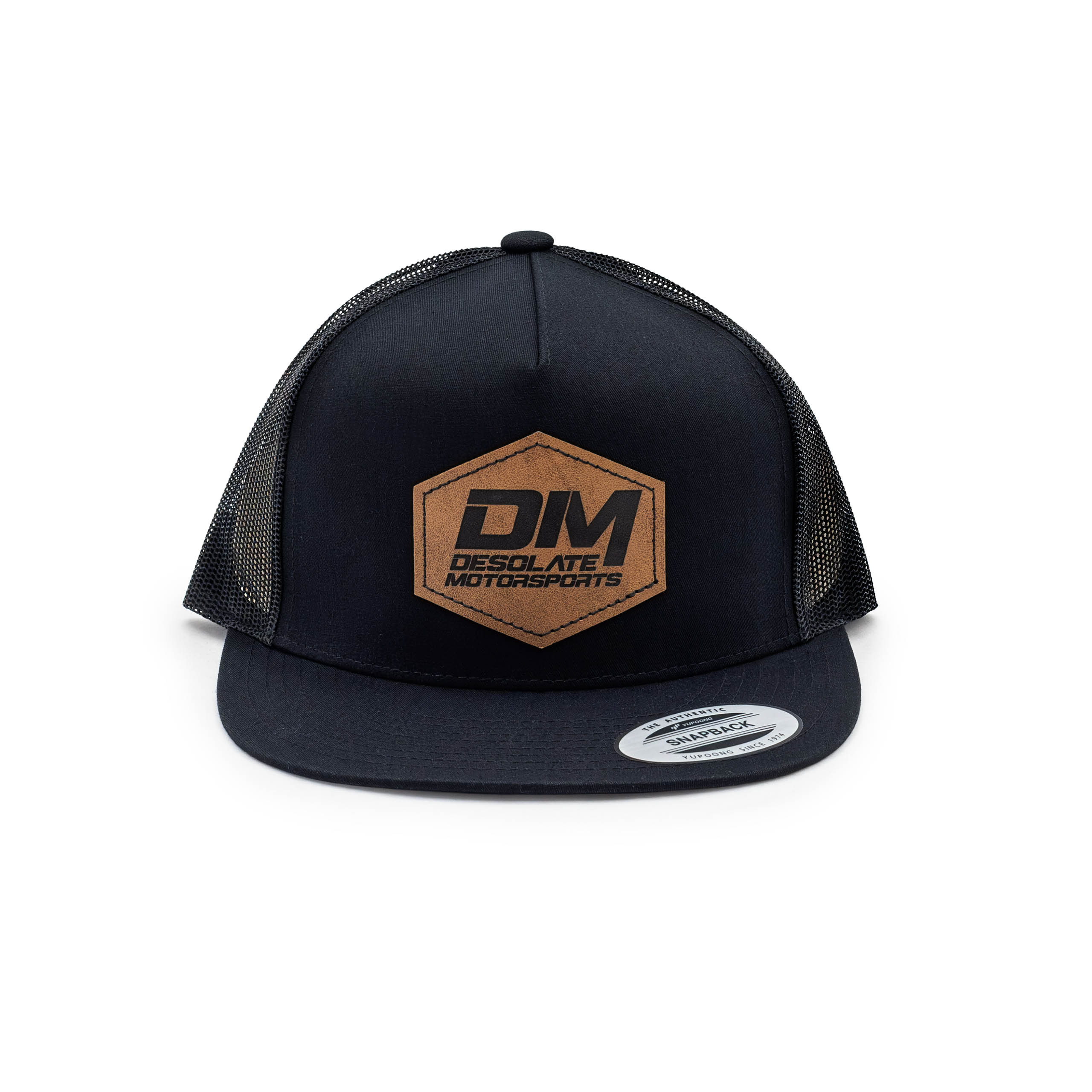 Black Leather Patch Hat