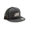 Black/Grey Leather Patch Hat
