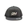 Black/Grey Leather Patch Hat