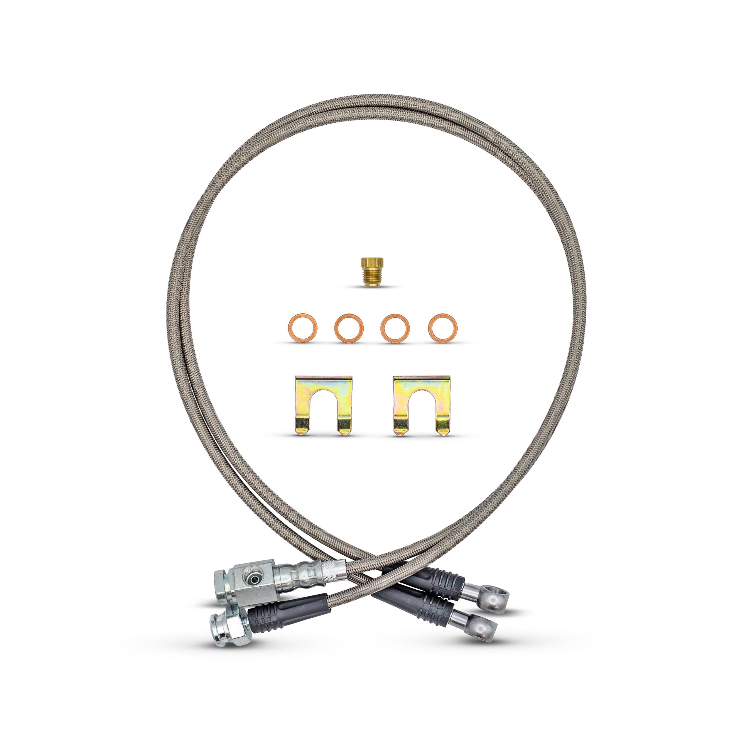 Desolate Motorsports Extended Stainless Front Brake Line Kit for Straight Axle Conversion or Extended Width Beams
