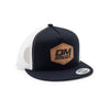 Black/White Leather Patch Hat