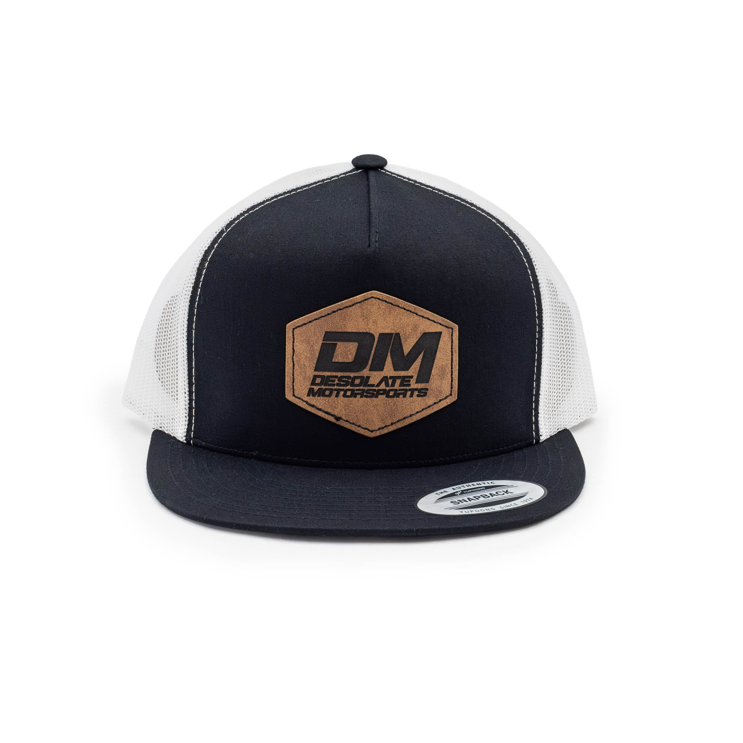 Black/White Leather Patch Hat