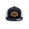 Black/White Leather Patch Hat